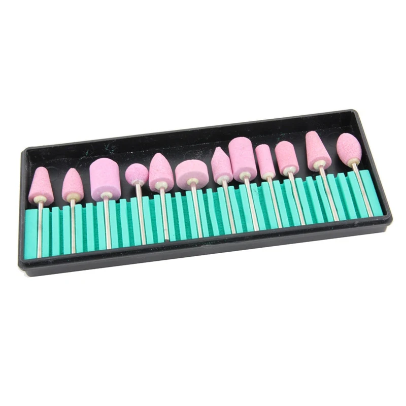 Makartt 12 Styles Set Professional Nail Art Polishing Grinding Head Tools Nail Art Ceramic Electric Drill