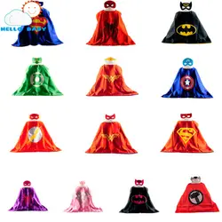 Детский костюм супергероя маска + плащ супермен человек-паук маскарадный костюмы супергероя бэтмен для мальчиков и девочек