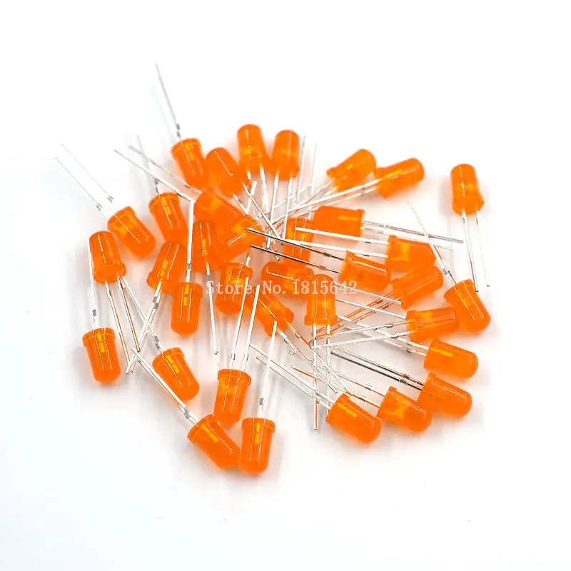 

100PCS 5mm LED Orange Light-emitting Diode Feet Long 16-18mm DIP Led Diode Orange Colour NEW