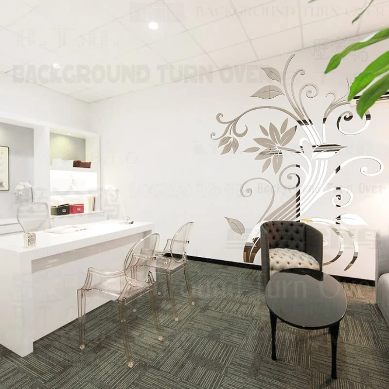 Kaufen DIY frühling natur einzigen eleganten blume wandaufkleber für dekoration haus ecke dekorative kunst poster R219