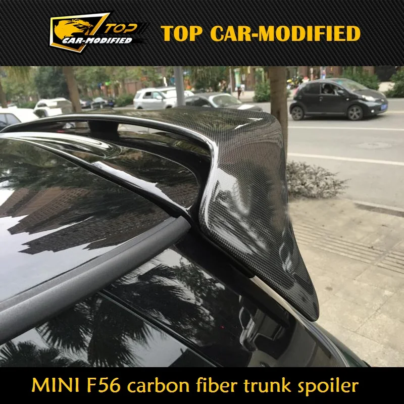 

Free shipping CARBON FIBER Roof Spoiler for Mini F56 Cooper S DUELL AG Style Trunk Spoiler Wing