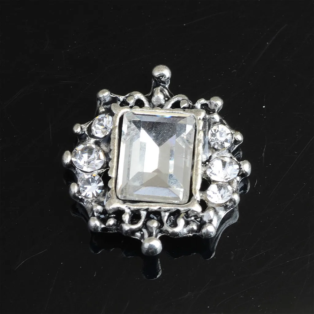 10pcs Square Crystal Rhinestone Flatback Buttons Embellishment Wedding Craft