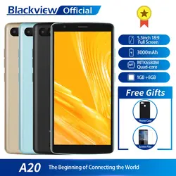 Blackview A20 смартфон 1 ГБ Оперативная память 8 ГБ Встроенная память MTK6580M 4 ядра Android GO 5,5 дюйма 18:9 Экран 3g двойной Камера мобильный телефон