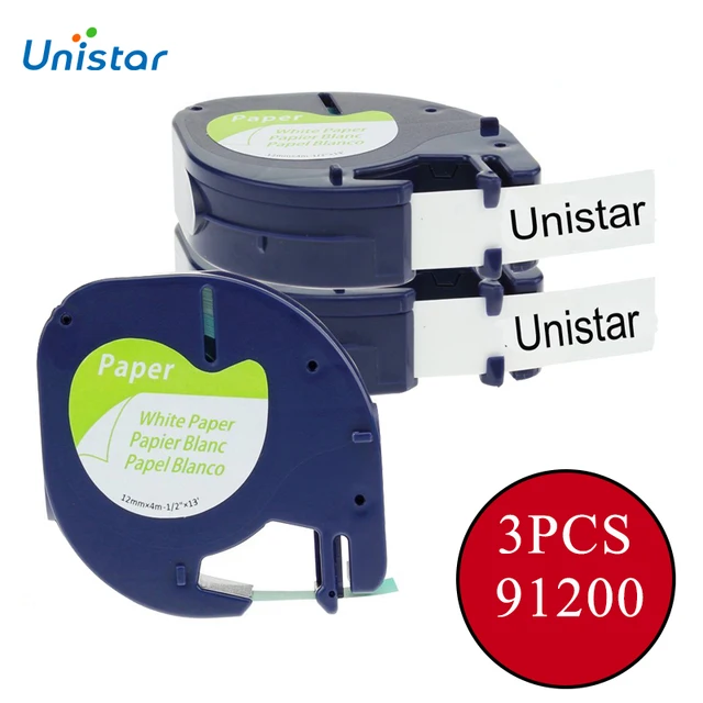 Best Price UNISTAR For Dymo LetraTag White Paper Label Tape Cartridge 91200 S0721510 12mm x 4m Use for LT-100H LT-100T QX50 Printer Best Price UNISTAR For Dymo LetraTag White Paper Label Tape Cartridge 91200 S0721510 12mm x 4m Use for LT-100H LT-100T QX50 Printer