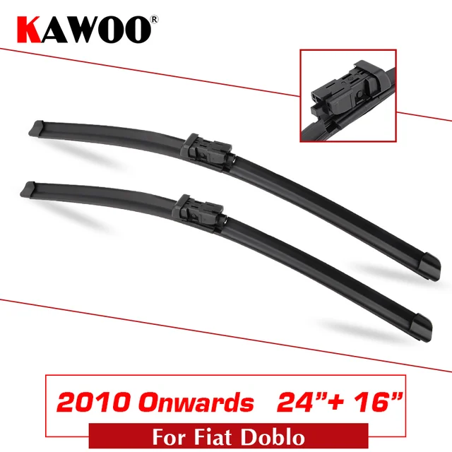 KAWOO For FIAT Doblo/Doblo Cargo Auto Soft Rubber Wipers