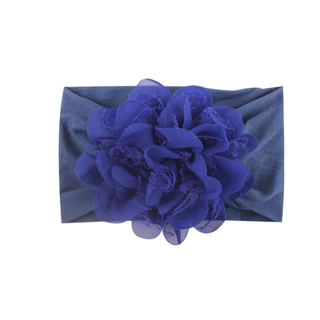 Модная повязка на голову для маленьких девочек; эластичная повязка для волос принцессы с цветочным рисунком; аксессуары для волос; повязка на голову - Цвет: F