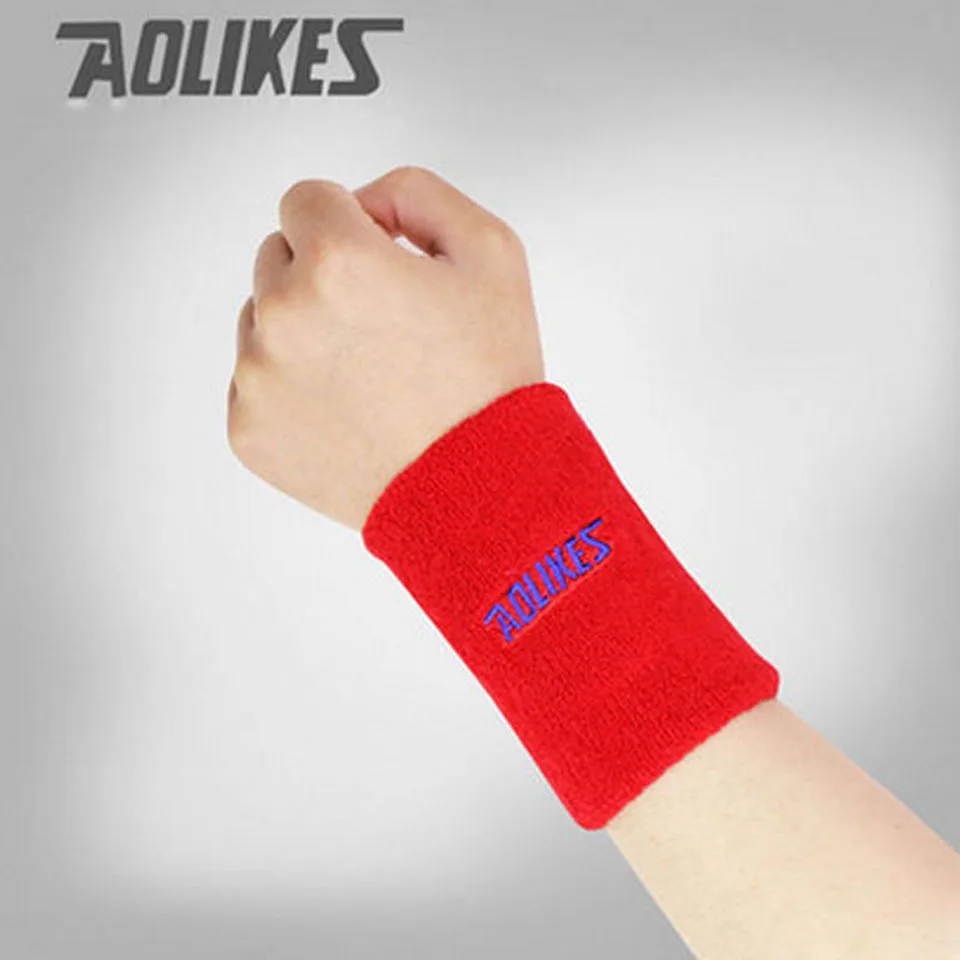 AOLIKES, 1 шт., для спортзала, йоги, хлопковые напульсники против пота, спортивный браслет на запястье, поддержка, Напульсник для тенниса, бадминтона, бега