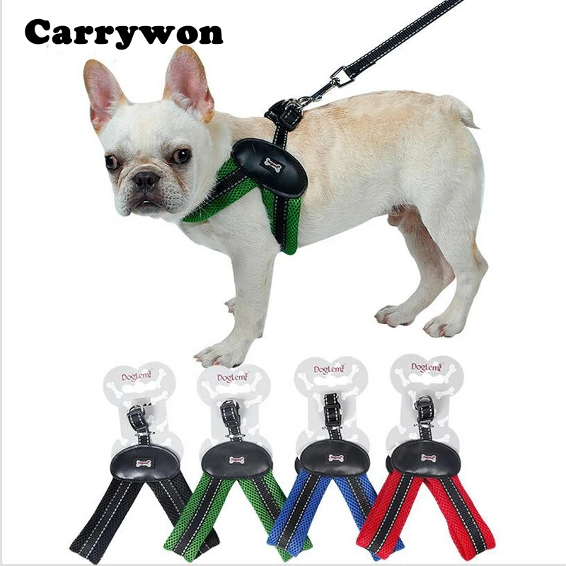 Carrywon Fashion V Neck Padded Pet Harnesses Leash leads Breathable