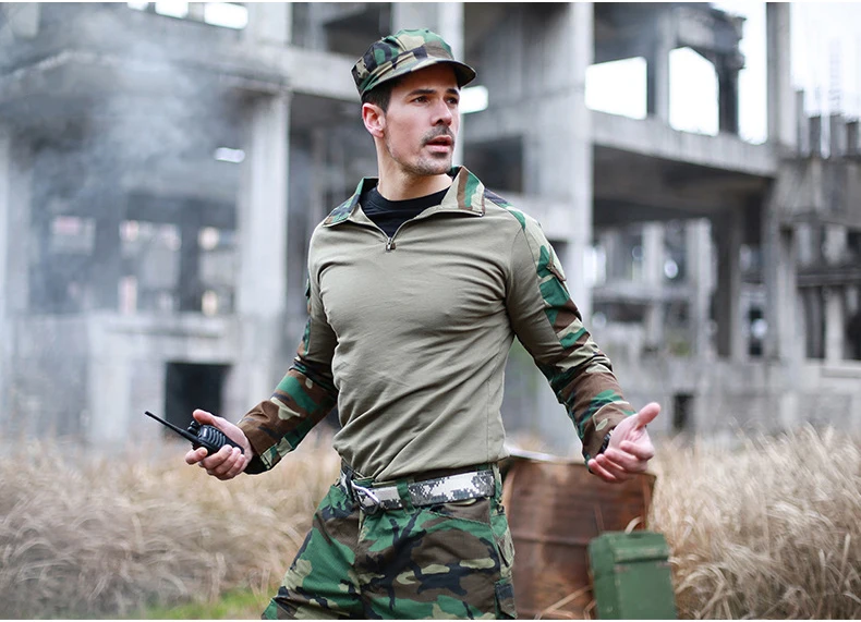 S. ARCHON быстросохнущая Военная армейская футболка мужская с длинным рукавом камуфляжная тактическая рубашка охотничья Боевая солдатская полевая футболка верхняя одежда