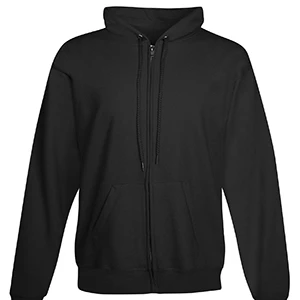 Hanes F280 Adult Ultimate Cotton Full-Zip Hood Sweatshirt Black Medium (1)