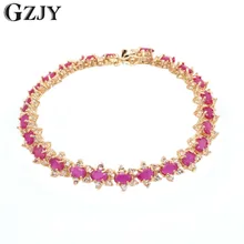 GZJY, Модные женские ювелирные изделия, золотой цвет, красный AAA Браслет с цирконом для женщин, очаровательный браслет для невесты, свадебные ювелирные изделия