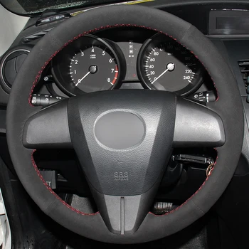 

Black Suede Car Steering Wheel Cover for Mazda 3 Axela 2008-2013 Mazda CX-7 CX7 2010-2016 Mazda 5 2011-2013