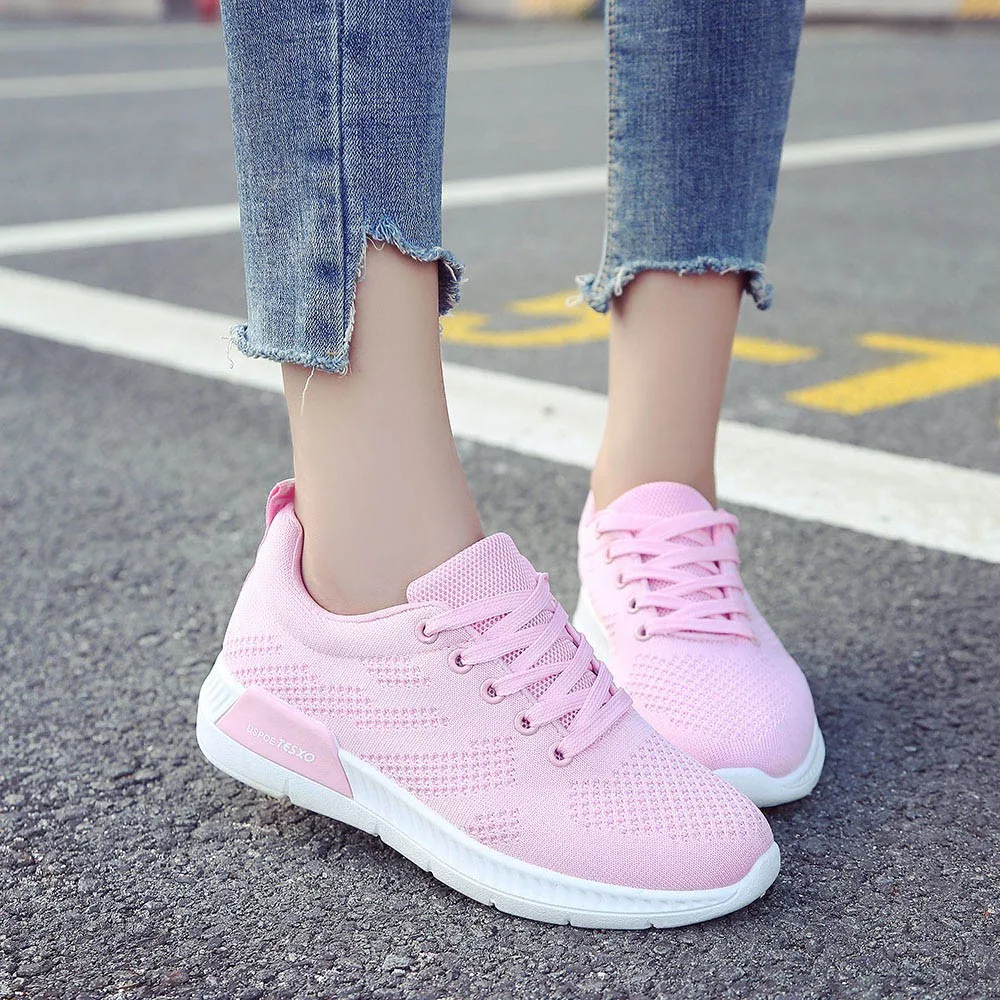 

women Sport Shoes Sneakers Comfortable MeshWomen Fashion Breathable Mesh Running Sport Sneakers Travel Outdoor Toe Shoes#g4