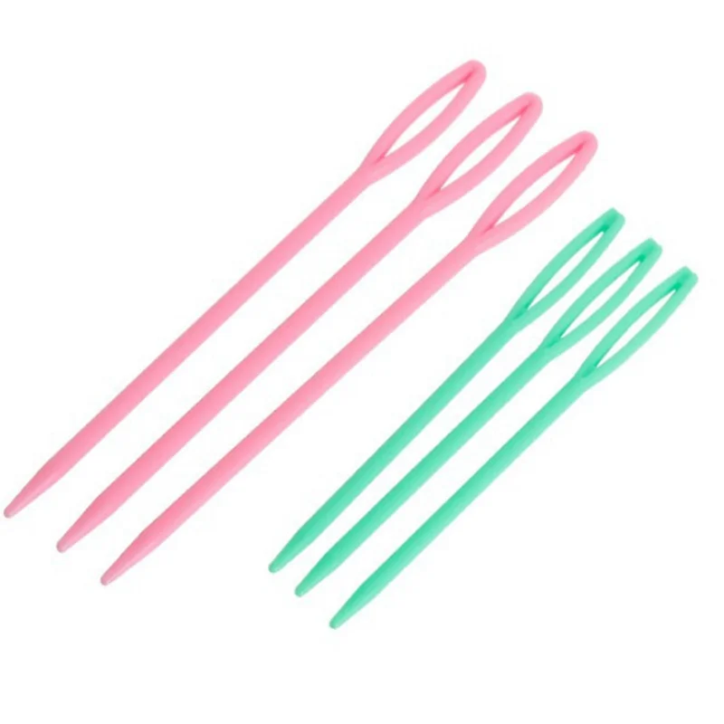

6Pcs Color Plastic Hand Sewing Needle DIY Yarn Darning Tapestry Knitting Hand-knitted Tool Sweater Needle 9cm/7cm