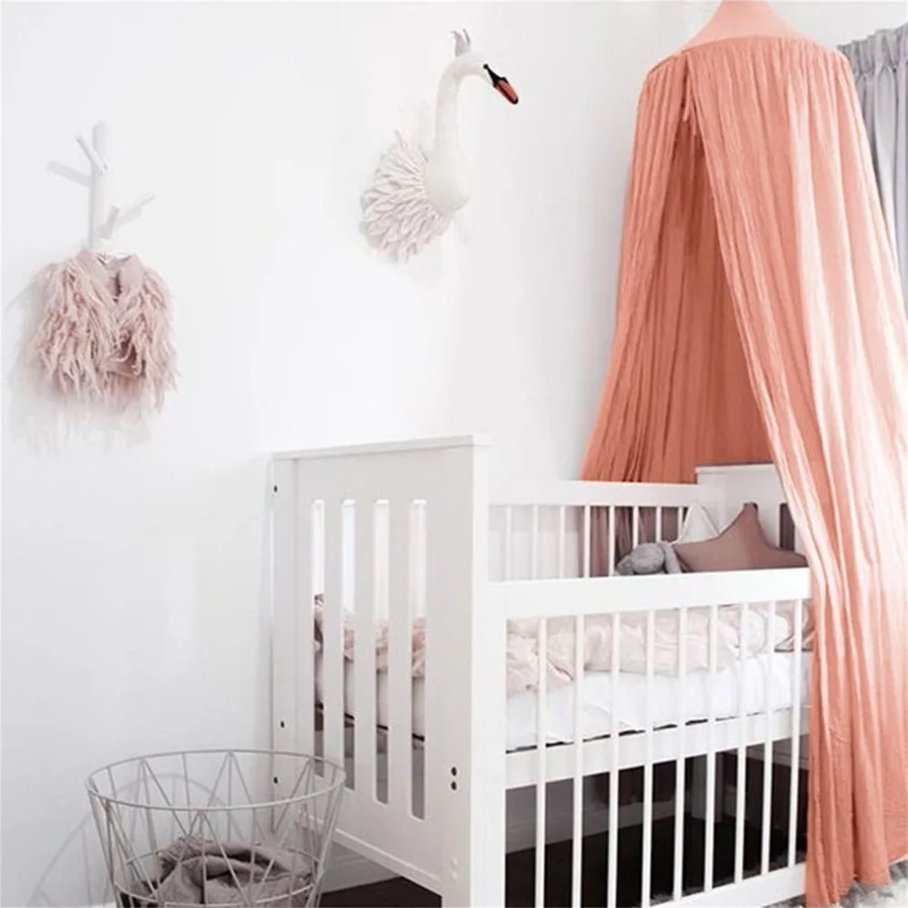 

Baby Crib Net bed curtain Canopy Children Room decor Kids Tent Cotton Hung Dome Mosquito Net For Baby Sleeping photography props