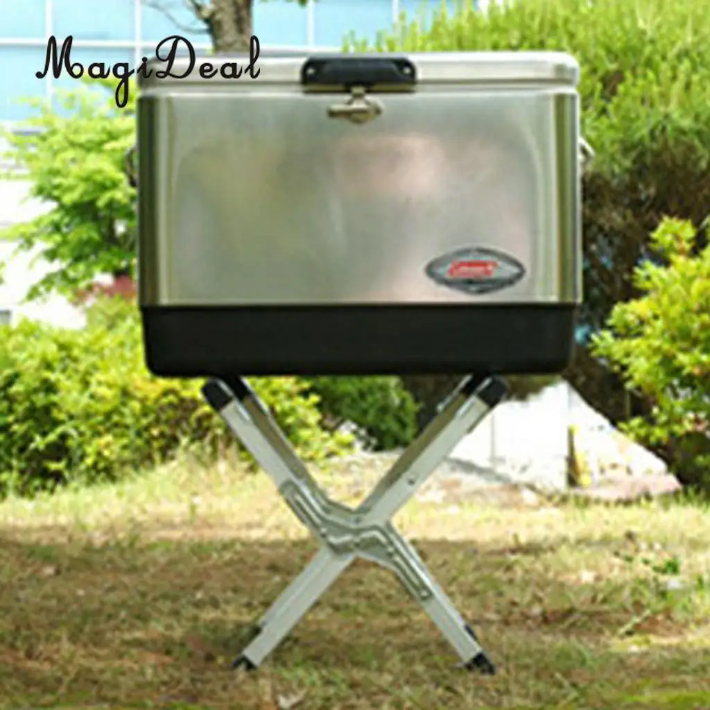 

MagiDeal Portable Folding Aluminum Alloy Fridge Support Outdoor Cooler Box Stand Rack