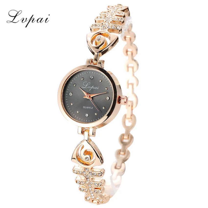 

LVPAI Elegant Women Watch 2019 Fashion Ladies Women Unisex Stainless Steel Rhinestone Quartz Wrist Watch drop ship