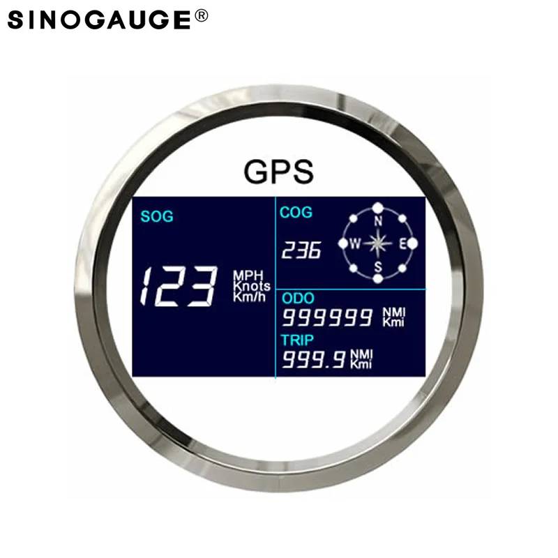 

Free shipping! Digital GPS Speedometer Trucks Boats Motorcycle Bus 3 3/8" Universal Black White Silver Switch MPH Knots Km/h