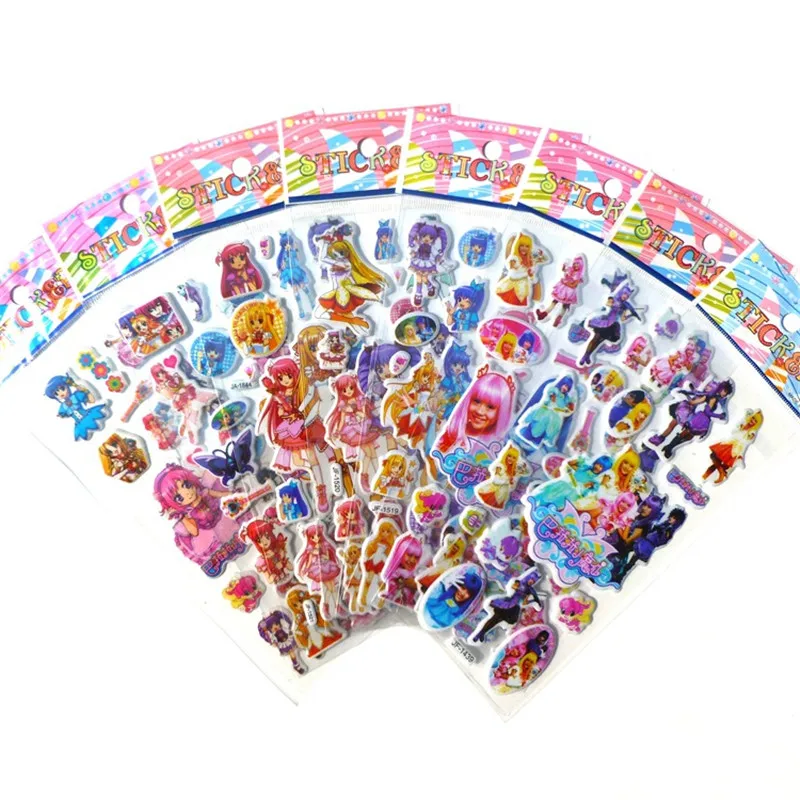 

10 sheets Kids Cute 3D Animals Cartoon Stickers Mixed Dress Up School Teacher Reward Children Early Learning Toys