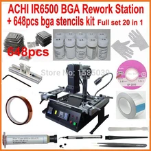 Новейший Темный инфракрасный паяльная станция BGA ACHI IR6500+ Наиболее полностью 648 шт bga трафареты 21 в 1 bga набор