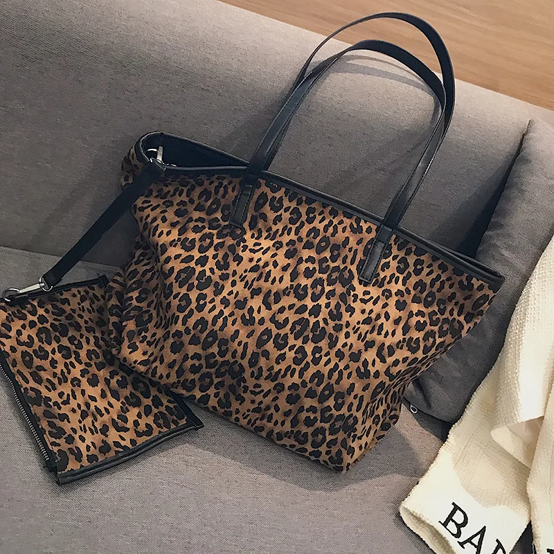 

big bag 2018 women leopard print shoulder bag Korean version big capacity Tote Bag
