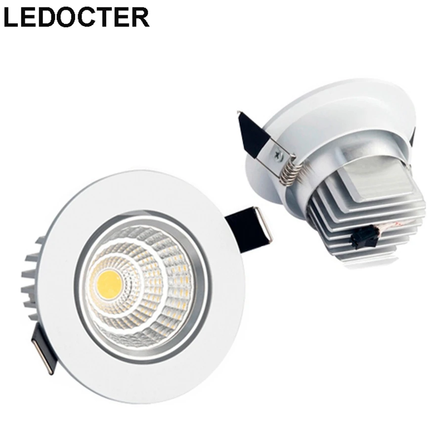 

Newest CREE 9W 12W 15W Cabinet COB LED Downlights+Driver 110-240V Tiltable Fixture Recessed Ceiling Down Lights Lamps CE ROHS UL