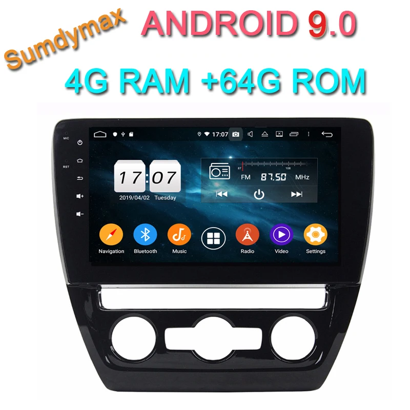Perfect 10.1" android 9.0 octa core car autoradio for Volkswagen SAGITAR 2015 2016 with gps 4G RAM bluetooth rds 64g rom built in wifi 0