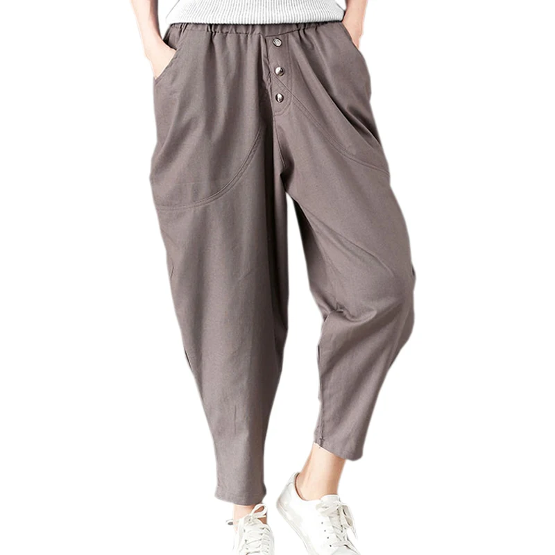 

2017 Bohemian Summer Pants Women Vintage Print Loose Harem Pants Female Elastic Waist Thai Flower Pants For Women Beach Trouser