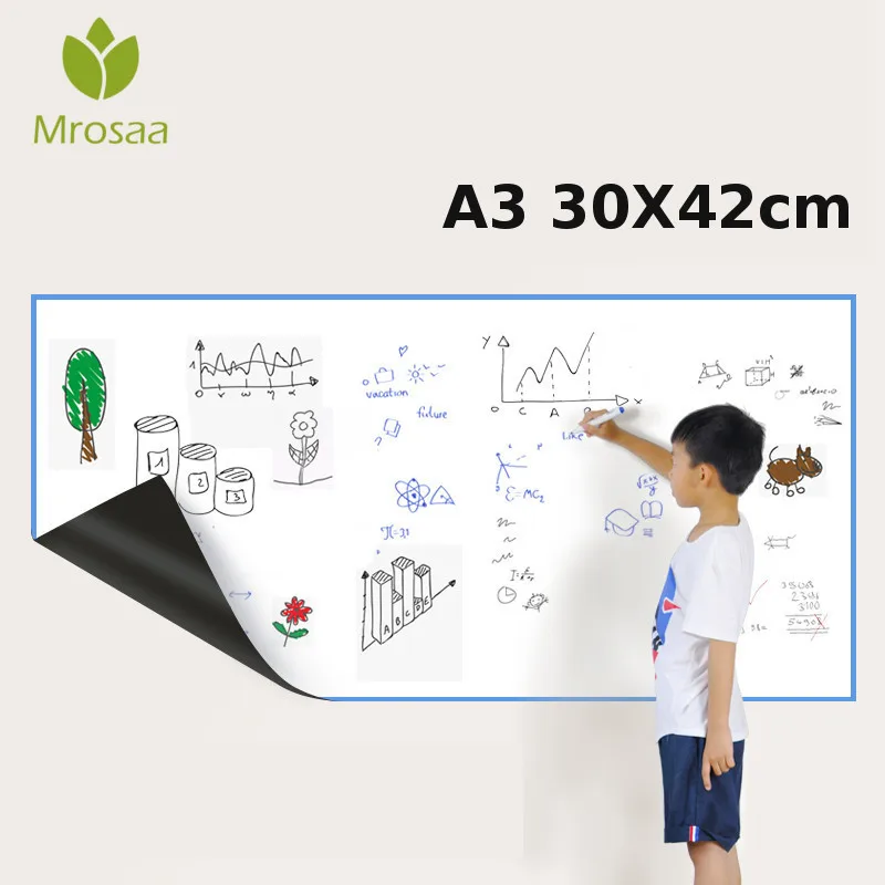 Новые A3 30*42 см Гибкие магниты на холодильник белая доска Водонепроницаемый Дети Рисование доска для сообщений Магнитная холодильник блокнот