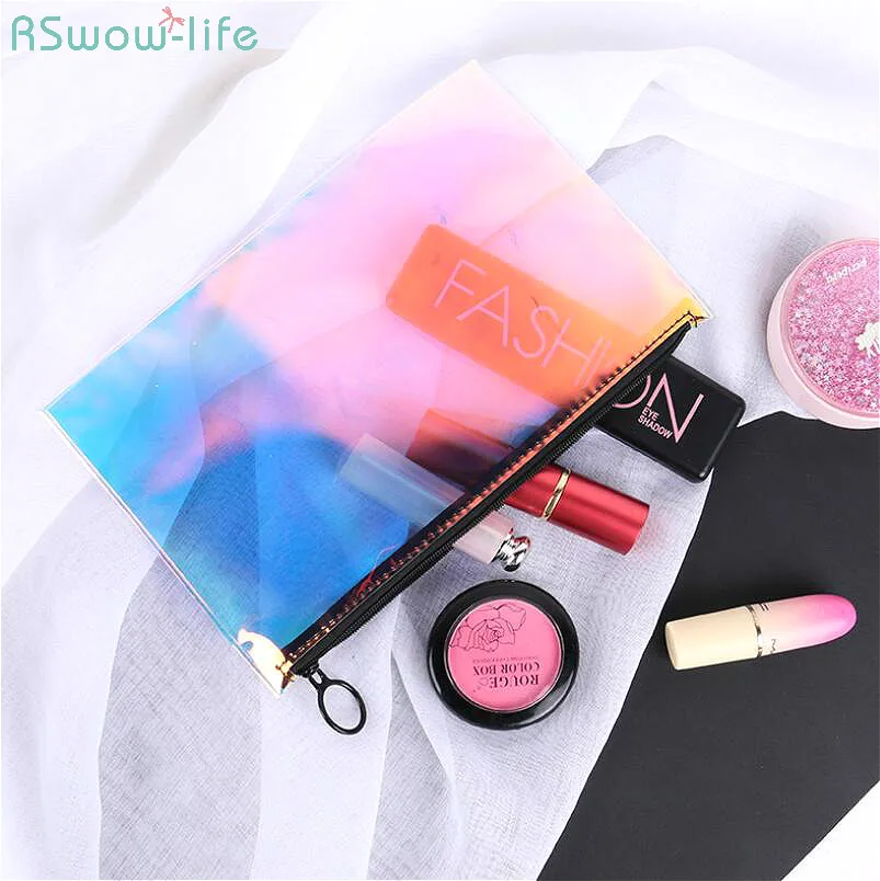 

Transparent Laser TPU Receiving Bag Toothed Zipper Bags Environmentally Friendly Plastic Waterproof Cosmetics Gift Travel Stuff