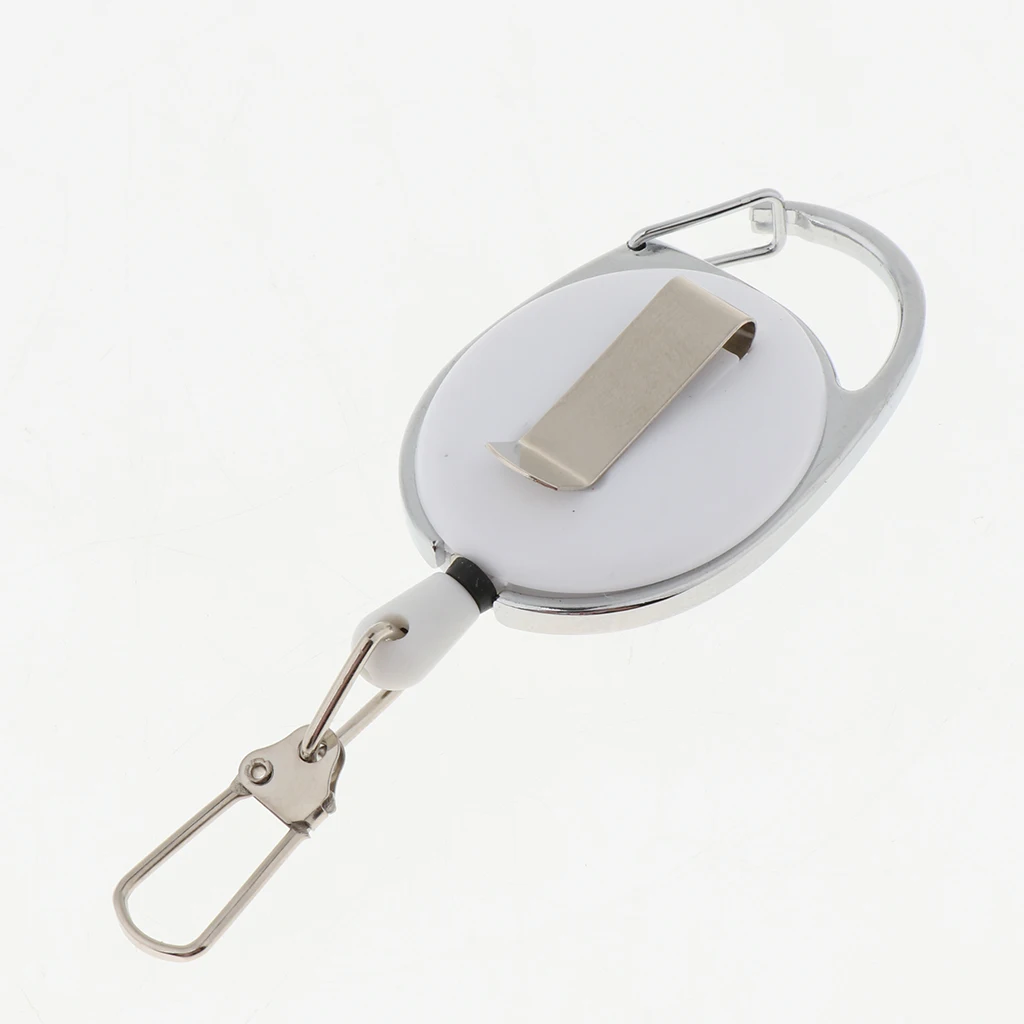 Perfeclan Outdoor Retractable Key Chain Badge Holder Ring Clip 17 inch Nylon Line Keychain Hiking Anti Lost Waist Belt Hook 