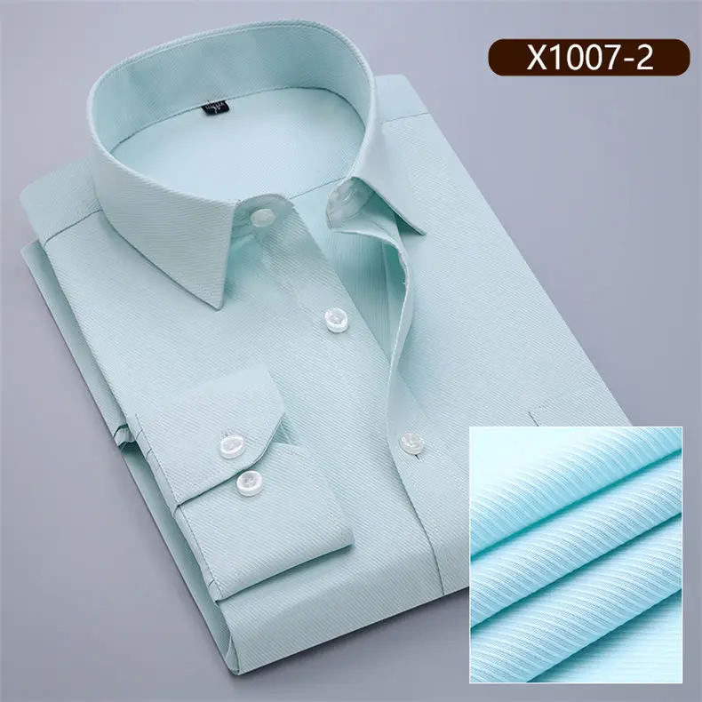 10XL Shirts Men Long Sleeve Casual Spring Cotton Business Mens Shirts Male Free Iron Extra Big Large Plus Size 6XL 7XL 8XL 9XL 09
