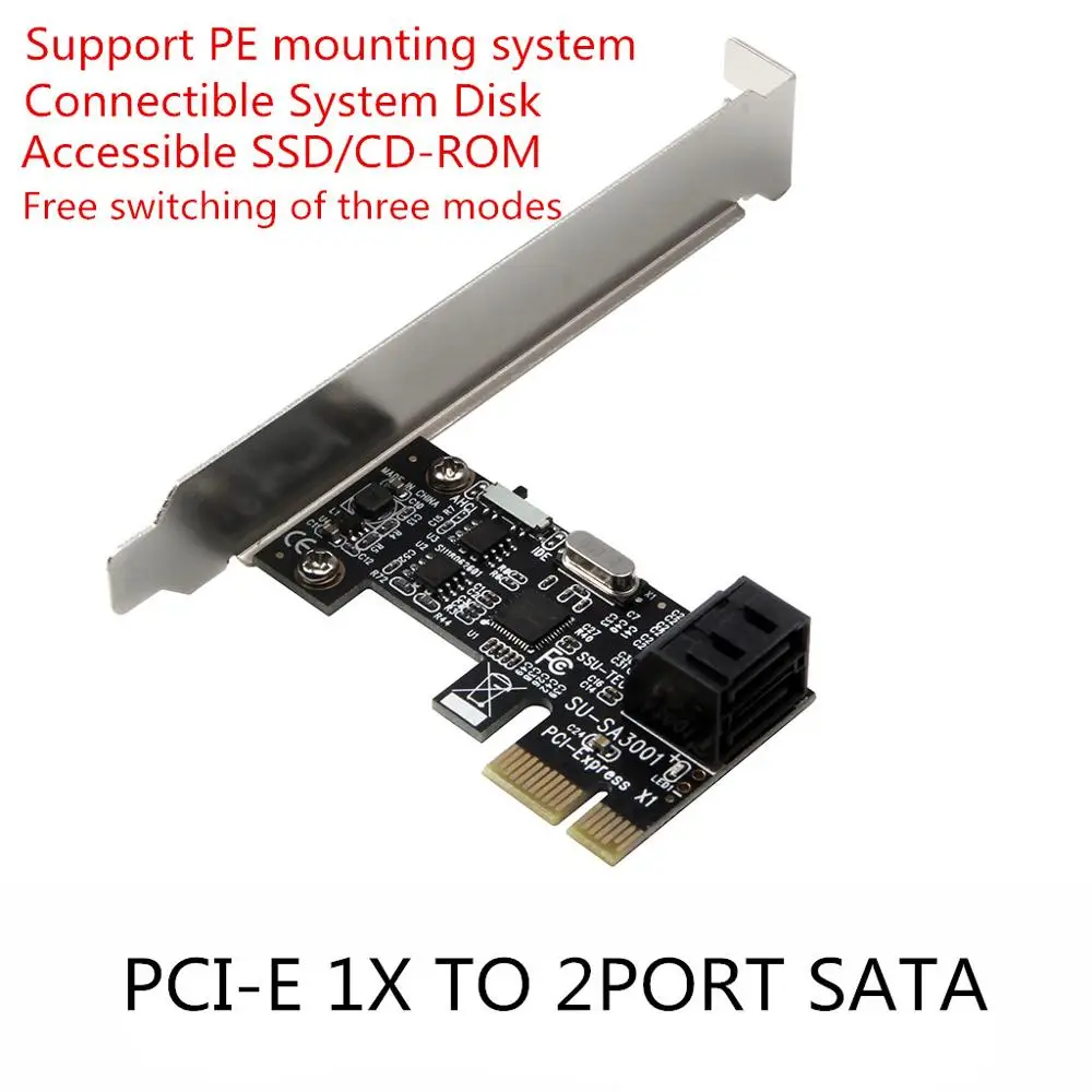 L 6 Gbps 2 puerto añadir Tarjetas PCIE/PCI-E/PCI Express SATA 3 controlador de PCIE SATA 3,0 tarjeta de expansión Adaptador convertidor
