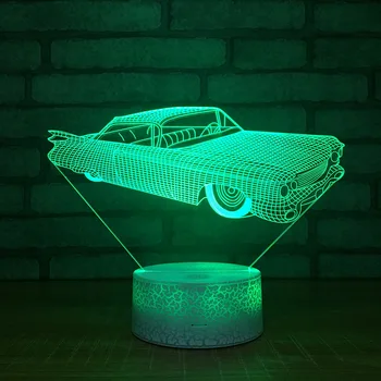 

7 Color Change 3d Small 3d Light Fixtures Creative Automobile 3d Lamps Boy Bedroom Bedside Decorative Kids Lamp