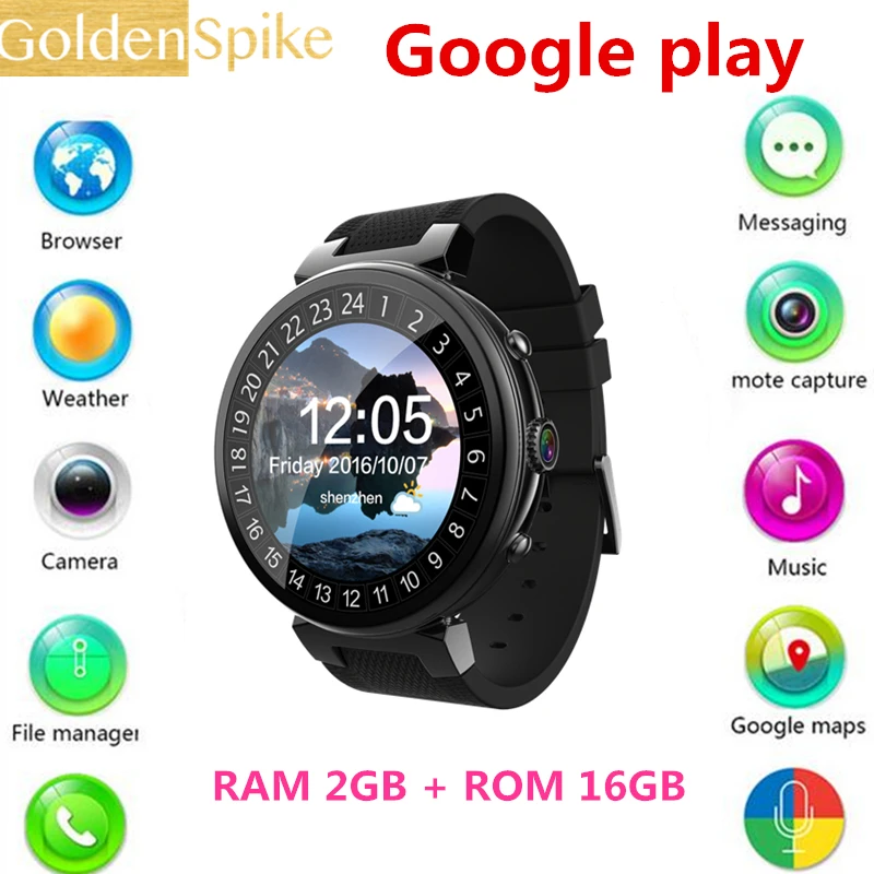 2017 i6 SmartWatch ОС Android 5.1 MTK6580 4 ядра 1. 3G hz 2 ГБ 16 Смарт часы Поддержка Google Play Store
