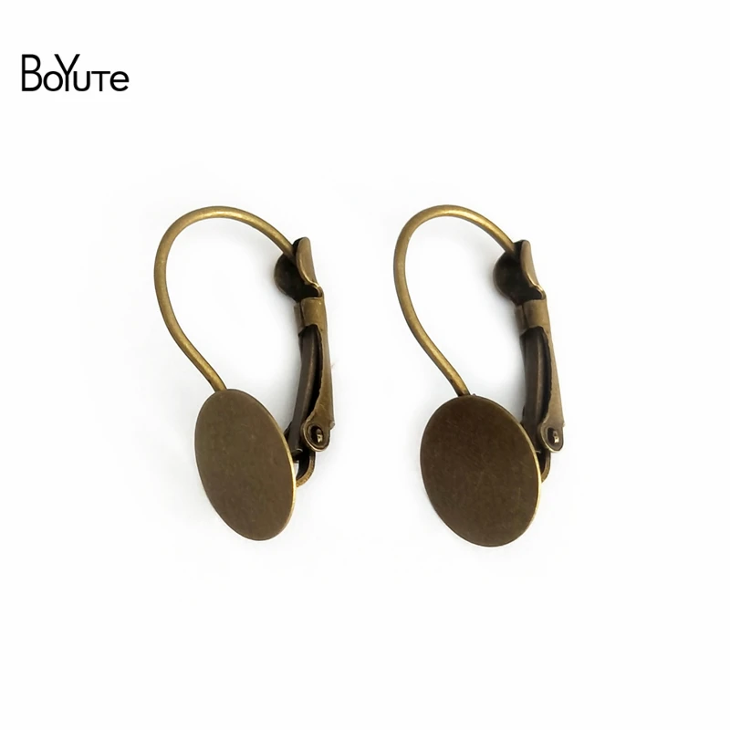 

BoYuTe 50 Pieces 10MM Cabochon Base Flat Earring Base Diy Jewelry Materials Earring Accessories
