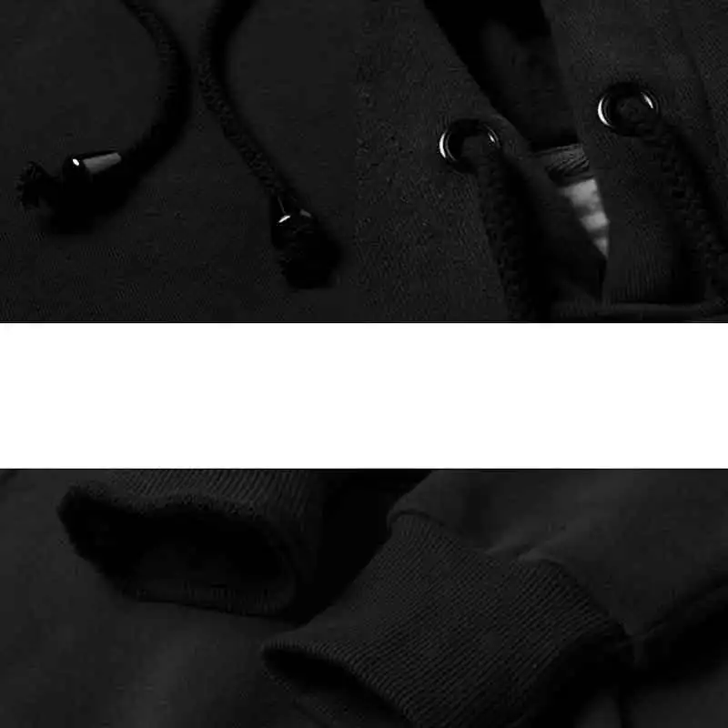 Hoodies Suelta Moda Capa Polar De Rock Negro Cuello Black Capucha Abrigo Pullover Sudadera Jersey Caliente Casual Shooter Manga Con Redondo Completa Tops 5qHBqvr