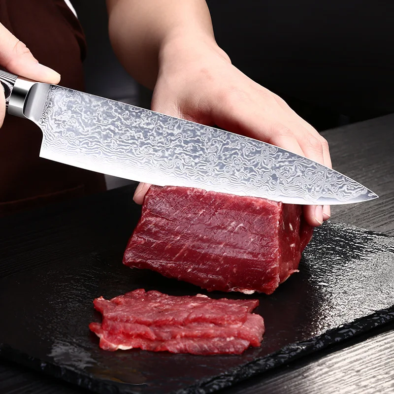 New Arrival 2019 XYj 8 inch Chef Kitchen Damascus Cooking Knife AUS-10 Damasus Steel G10 Handle Kitchen Knives Accessories Tool