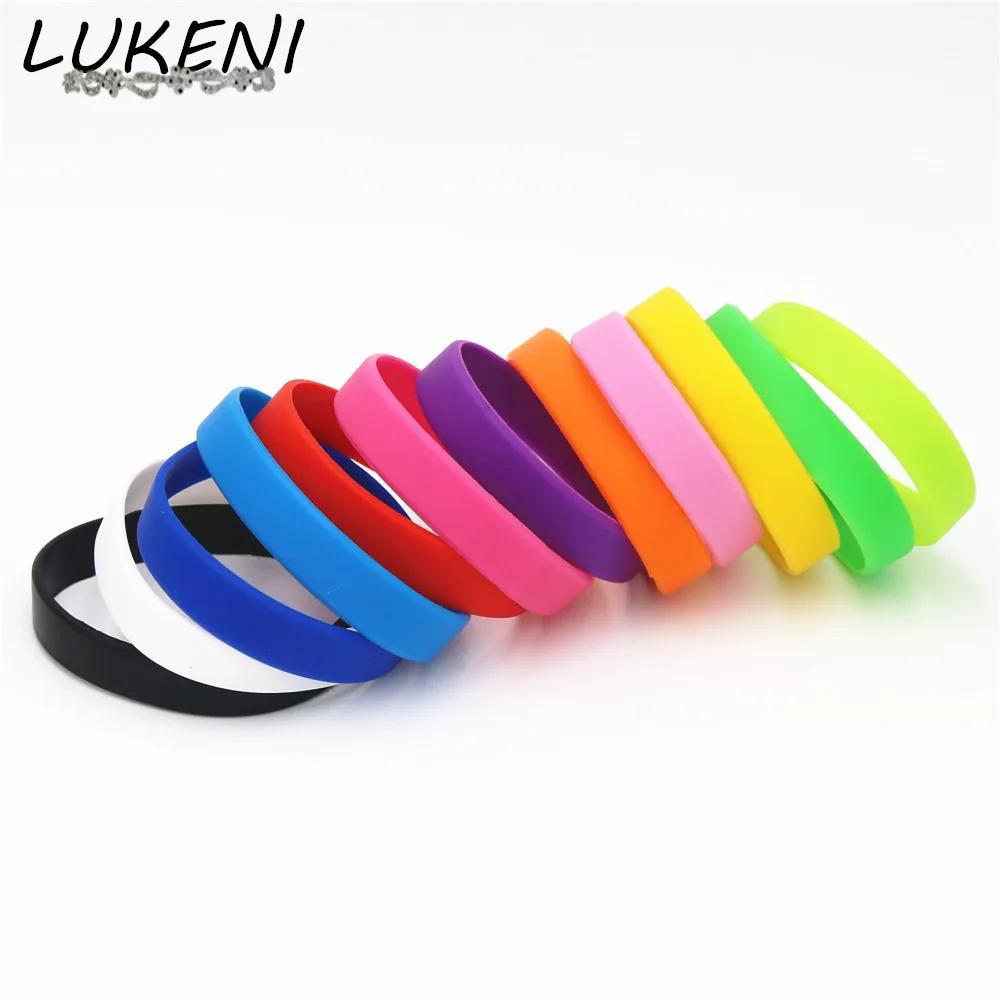 1PC Fashion Jewelry Sillicone Casual Sports Bracelets Wristband Colour