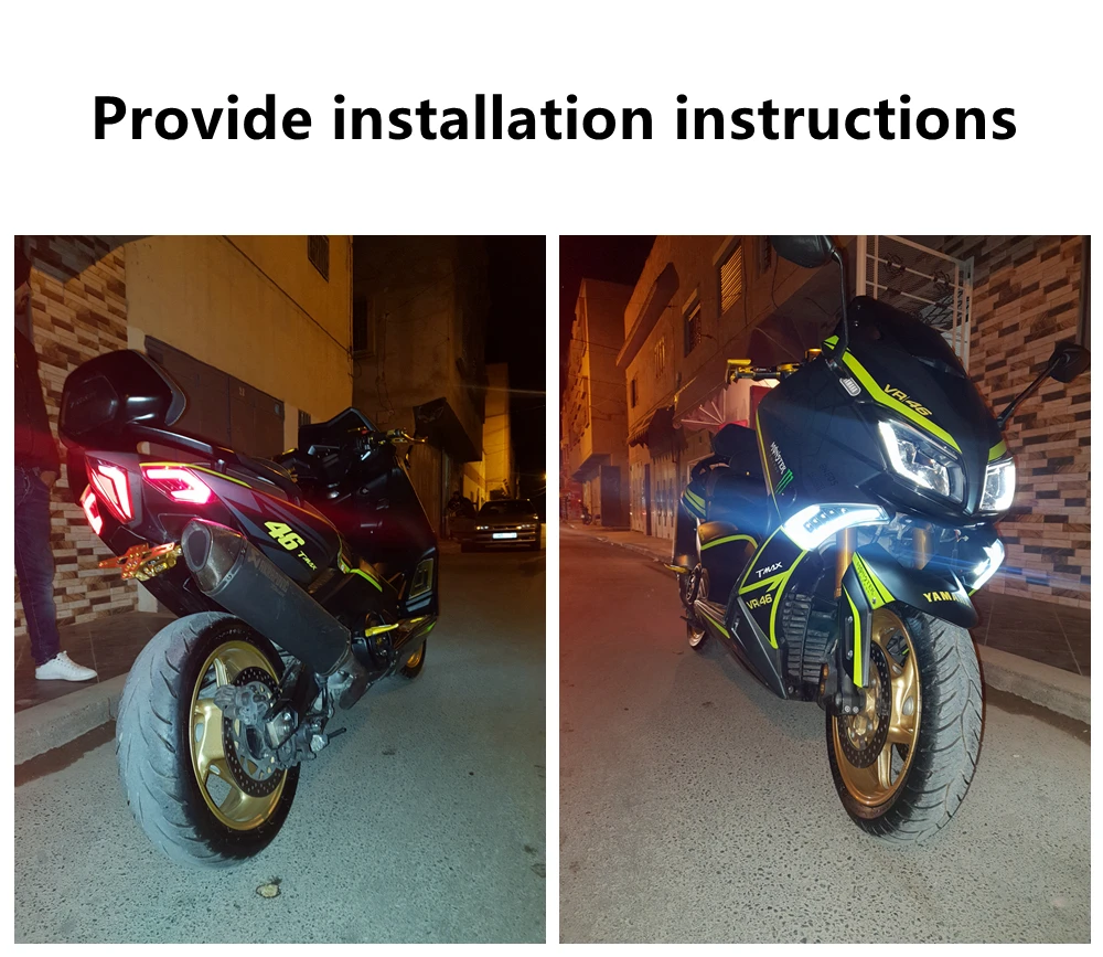 LED Taillight with Integrated turn signals for Yamaha R1 2007//2008 TMAX 530 2012//2016 Clear
