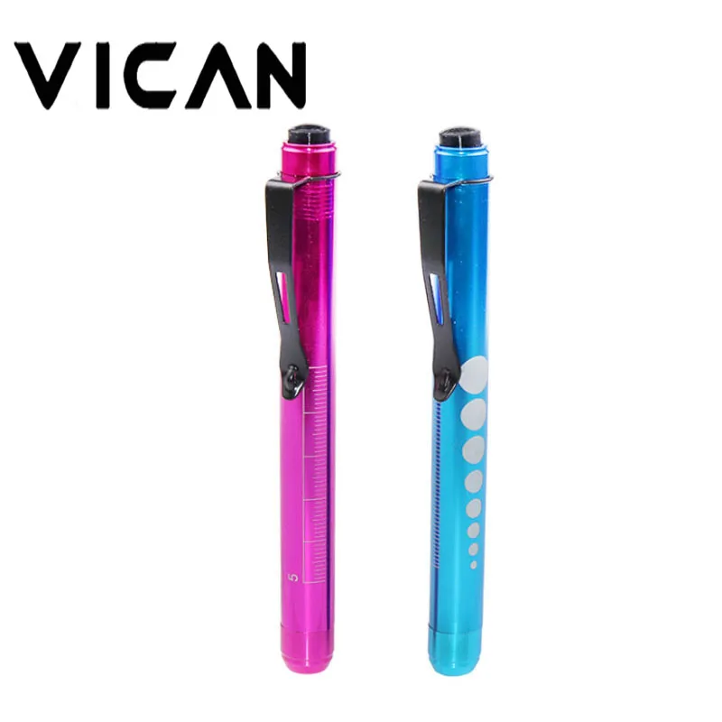 

Pen Light, RISEMART Nurse Led Medical Penlight with Pupil Gauge for Nursing Students Doctors Red and Blue use AAA Batteries