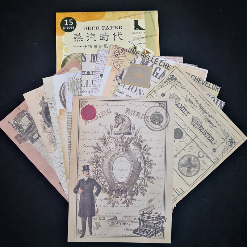 

ZFPARTY Vintage Design Background Paper Stickers for Scrapbooking DIY Projects/Photo Album/Card Making Crafts