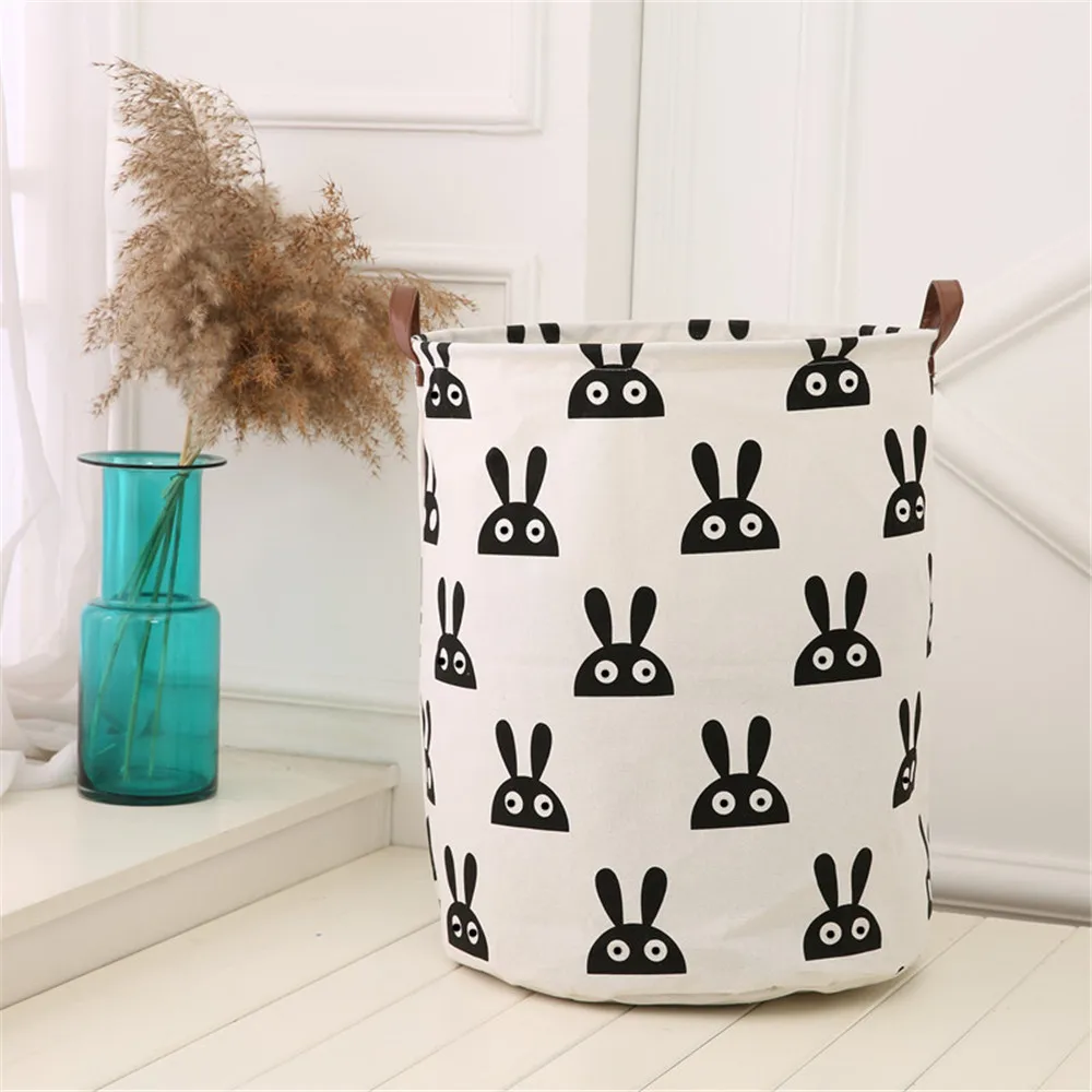 

HOTWaterproof Canvas Sheets Laundry Clothes Toy Basket Folding Storage BoxDirty clothes storage basket storage bucket