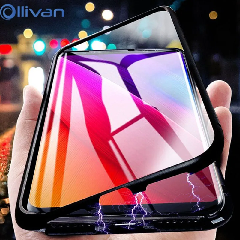 

Magneto Magnetic Adsorption Metal Frame Case For Samsung S8 S9 Back Case Cover For Samsung Galaxy S10 Plus S7 Edge Note 8 9 Case