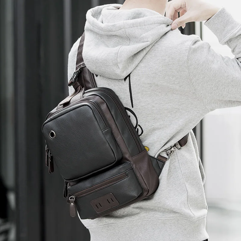 Роскошная брендовая кожаная мужская нагрудная сумка, повседневная мужская сумка-мессенджер, сумка через плечо для мужчин, сумка на одно плечо, сумка для путешествий, нагрудная сумка