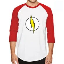 The Big Bang Theory Шелдон Купер флэш три четверти рукав футболка мужская хлопок высокое качество TBBT футболка