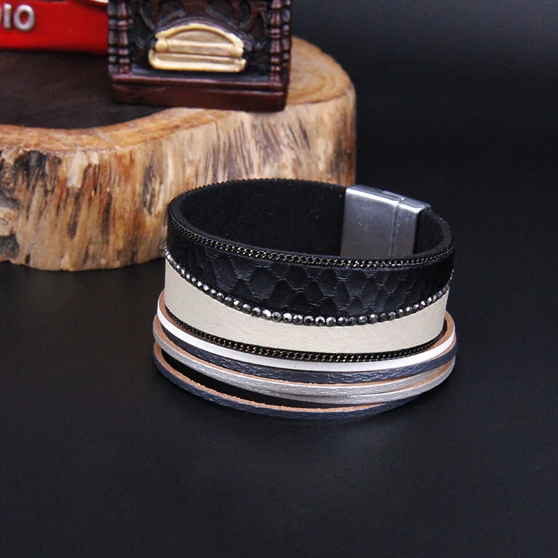 ZG дизайн модных ювелирных изделий винтажный Многослойный кожаный браслет для мужчин и женщин 19 см подарок