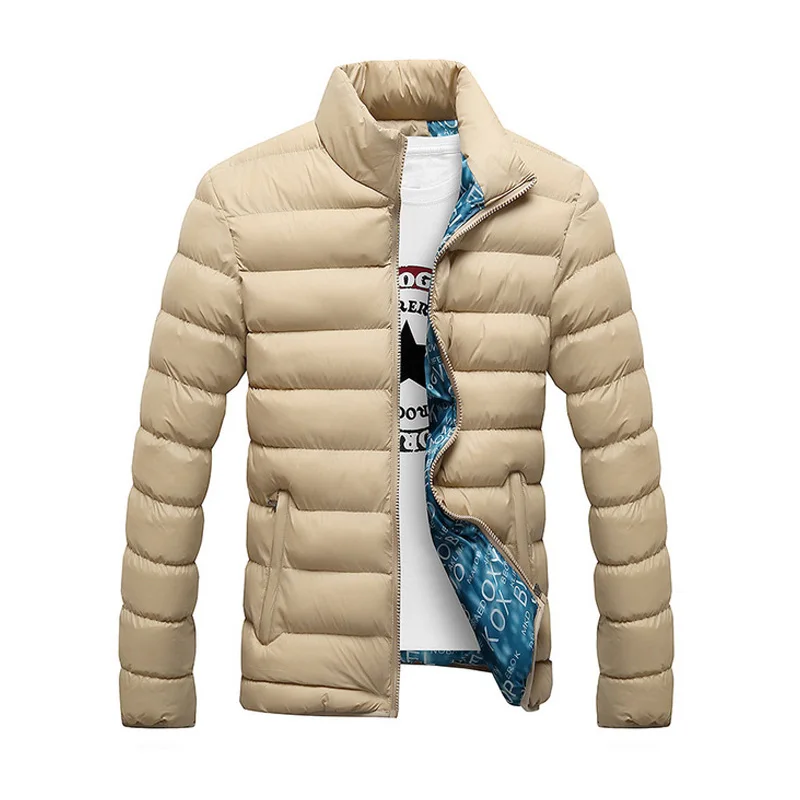 Парки с хлопковой подкладкой, зимнее пальто, верхняя одежда, ветровки, воротник-стойка, мужское пальто, плотное теплое однотонное Мужское