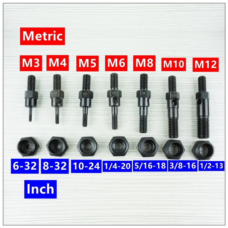 MXITA Riveter Gun Замена оправки для ручной гайки заклепки пистолет Метрическая M3-M12 дюймов 6-32--1/2-13