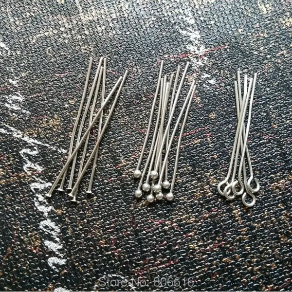 

30MM 1000Pcs 3 Styles Stainless Steel Ball Head Pins Jewelry Findings & Accessories